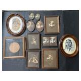Lot Of Framed Cupid Awake & Asleep Prints.