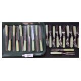 Vintage Green Marbled Lucite Flatware.