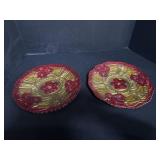 2 Antique Goofus Plates.