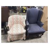 Vtg Club Chair, Winged Armchair.