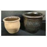Pair of Redware Pottery Crocks.