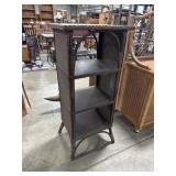 Vtg Woven Rattan & Oak BookShelf.