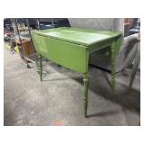 Vtg Green DropLeaf Table.