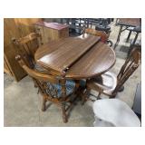 Dark Oak Traditional Pedestal Dining Table.