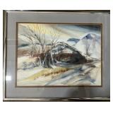 Signed Lori Fischman Watercolor Painting.