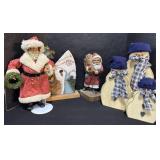 Santa & Snowman Statues.