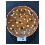 Breininger Redware Slip Glaze Polka Dot Plate.