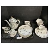 Lefton Purple Violet Tea Set.