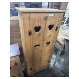 Rustic Pine Farmhouse Style Heart Cabinet.