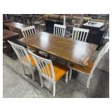 Oak Modern Farmhouse Style Dining Table.