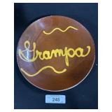Breininger Redware Yellow Slip "Grandpa" Plate.