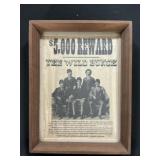 Framed The Wild Bunch Reward Poster.