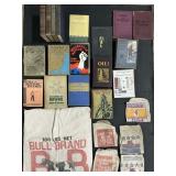 Vintage Books, Advertising Feed & Lead Shot Bags.