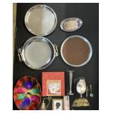 Serving Platters, Brass Bell, Christmas Utensils.