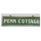Handmade and Painted Wood Penn Cottage Sign.