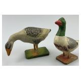 Pair of German Composition Stick Leg Birds.