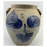 Whiteï¿½s Utica Blue Slip Decorated Stoneware Jar.