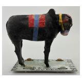 Folk Art German Papier Mache Stick Leg Bobble Toy.
