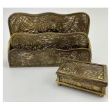 Tiffany Pine Needle Caramel Paper Rack & Box.
