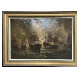 Carlton Theodore Chapman Battle Ship Painting.