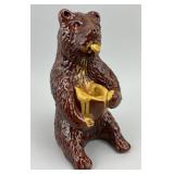 Breininger  Redware Bear & Honeypot Statuette.