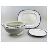 22pc English Feathered Blue Edge Pearlware.