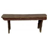 Early Primitive Red Painted Bench Red Paint.