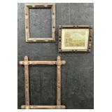 3 Folk Art Tramp Hobo Art Picture Frames.
