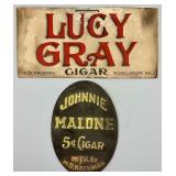 Pair of H.D. Hackman Womesldorf Cigar Signs.