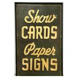 Framed Metal Advertising Cards & Paper Sign.