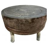 Large Early 19th C. 3 Legged Butcher Block.