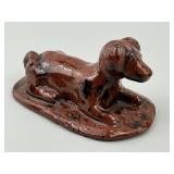 1967 Breininger Pottery Pennsylvania Redware Dog.