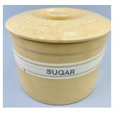 Mid 1900s Yellow Ware Sugar Canister.
