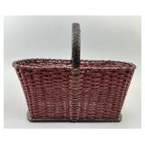 Antique Red & Black Original Paint Wicker Basket.