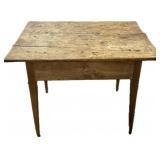 Early Primitive Farmhouse Side Table.