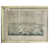 18th C Jacques Rigaud Colored Etching.