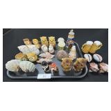 Japan Owls & Sea Shell Salt & Pepper Shakers.