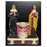 RARE Antique 1923 Chalkware Nun Figures.
