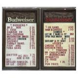 Pair Of 1980ï¿½s Budweiser Adv Menu Boards.