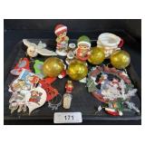 Christmas Ornaments, Mug, Figures.
