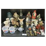 Christmas Figurines, Homco, Johnson Bros Vases.