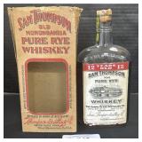 Sam Thompson Pure Rye Whiskey Bottle W/ Box