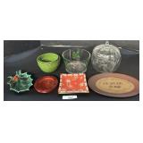 Christmas & Fall Bowls, Plates & Canister.