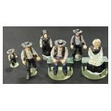 6 Cast Iron Amish Figures.