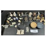 Lead & Porcelain Animal Figurines.