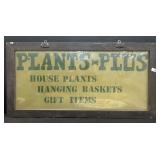 Vintage Hand Painted Hanging ADV Plant Sign.