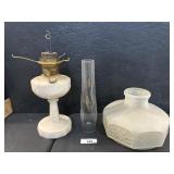 Milk Glass Aladdin Drape Oil Lamp.