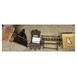Primitive Dairy Stool, Corner Shelf, Rack.