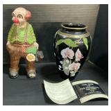 Carol White Figurine & Franklin Mint Orchid Vase.