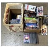 VHS Movies & Seinfeld DVDs.